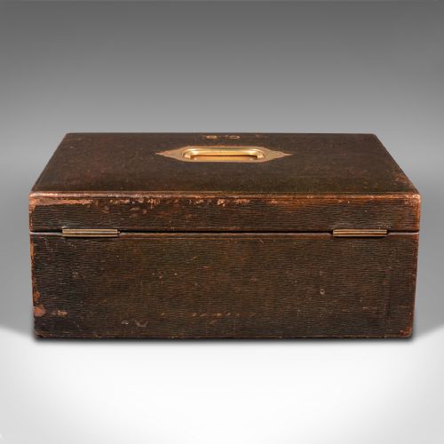 fig 5. Antique Correspondence Box, English, Leather, Travel, After Asprey, Victorian