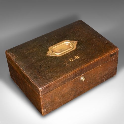 fig 6. Antique Correspondence Box, English, Leather, Travel, After Asprey, Victorian