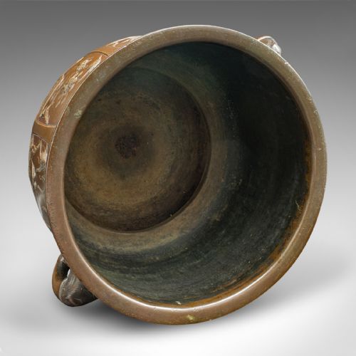 ANTIQUE PLANTER JAPANESE BRONZE DECORATIVE JARDINIERE EDO VICTORIAN C1860 - ADDITIONAL PHOTO 5