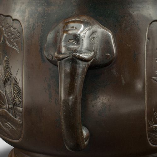ANTIQUE PLANTER JAPANESE BRONZE DECORATIVE JARDINIERE EDO VICTORIAN C1860 - ADDITIONAL PHOTO 9