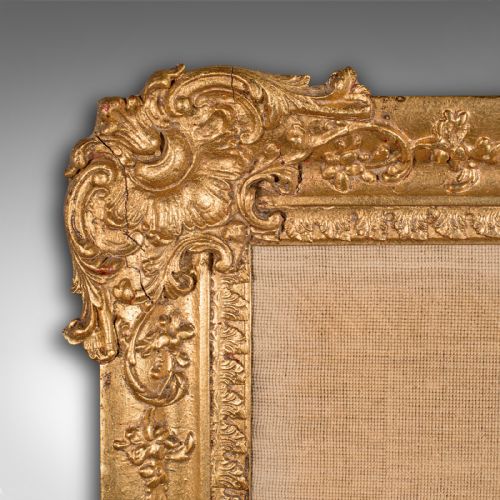 ANTIQUE FRAME TAPESTRY CONTINENTAL NEEDLEPOINT GILTWOOD PANEL VICTORIAN - ADDITIONAL PHOTO 4