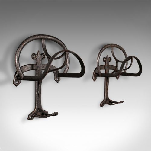 Pair of Antique Equestrian Saddle Racks, English, Stables, Tack Rest, Victorian