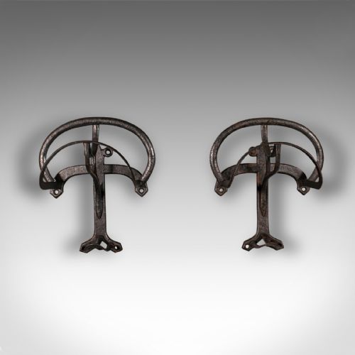 fig 1. Pair Of Antique Equestrian Saddle Racks, English, Stables, Tack Rest, Victorian
