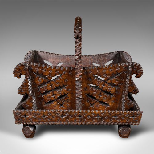 ANTIQUE TRUFFLE COLLECTING TRUG GERMAN OAK BASKET BLACK FOREST VICTORIAN - ADDITIONAL PHOTO 2