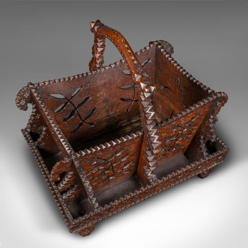 ANTIQUE TRUFFLE COLLECTING TRUG GERMAN OAK BASKET BLACK FOREST VICTORIAN - ADDITIONAL PHOTO 3
