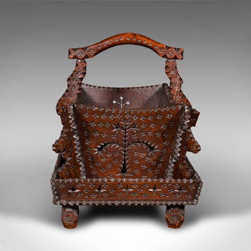 ANTIQUE TRUFFLE COLLECTING TRUG GERMAN OAK BASKET BLACK FOREST VICTORIAN - ADDITIONAL PHOTO 4