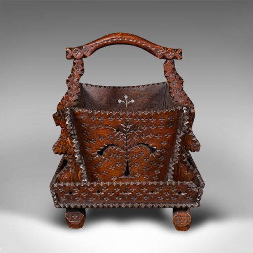 ANTIQUE TRUFFLE COLLECTING TRUG GERMAN OAK BASKET BLACK FOREST VICTORIAN - ADDITIONAL PHOTO 5