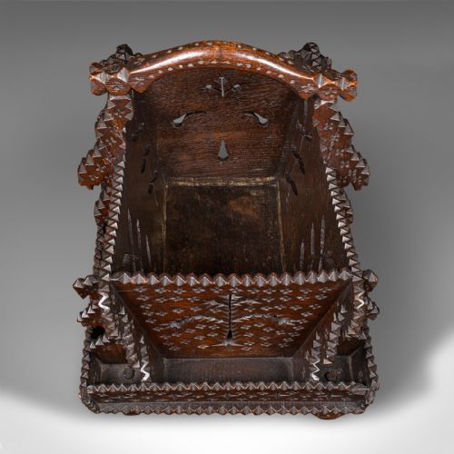 ANTIQUE TRUFFLE COLLECTING TRUG GERMAN OAK BASKET BLACK FOREST VICTORIAN - ADDITIONAL PHOTO 6