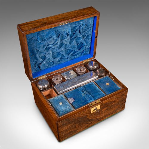ANTIQUE VANITY CASE ENGLISH TRAVELLING DRESSING TABLE BOX REGENCY CIRCA 1820 - ADDITIONAL PHOTO 6