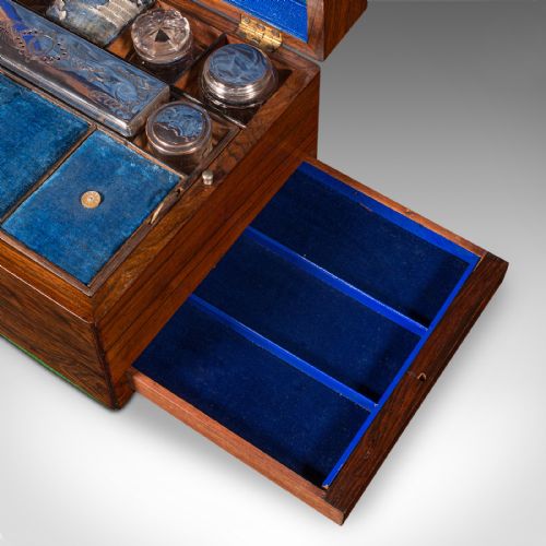 ANTIQUE VANITY CASE ENGLISH TRAVELLING DRESSING TABLE BOX REGENCY CIRCA 1820 - ADDITIONAL PHOTO 8