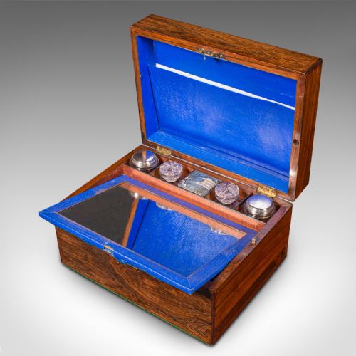 ANTIQUE VANITY CASE ENGLISH TRAVELLING DRESSING TABLE BOX REGENCY CIRCA 1820 - ADDITIONAL PHOTO 9