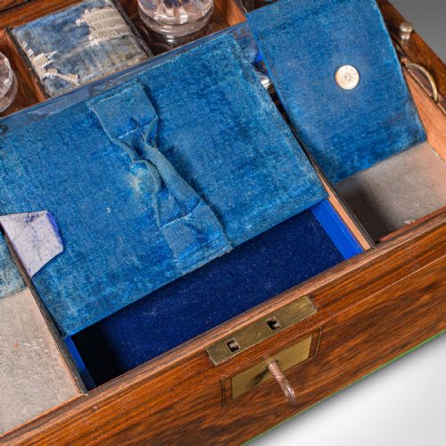 ANTIQUE VANITY CASE ENGLISH TRAVELLING DRESSING TABLE BOX REGENCY CIRCA 1820 - ADDITIONAL PHOTO 10