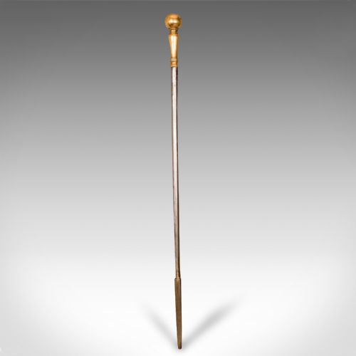 fig 4. Antique Set Of Fireside Tools, English, Brass, Shovel, Poker, Tongs, Georgian