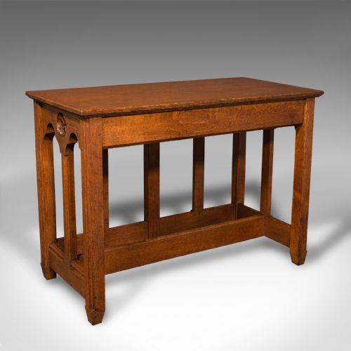 fig 2. Antique Ecclesiastical Side Table, Scottish Oak, Hall, Gothic Revival, Victorian