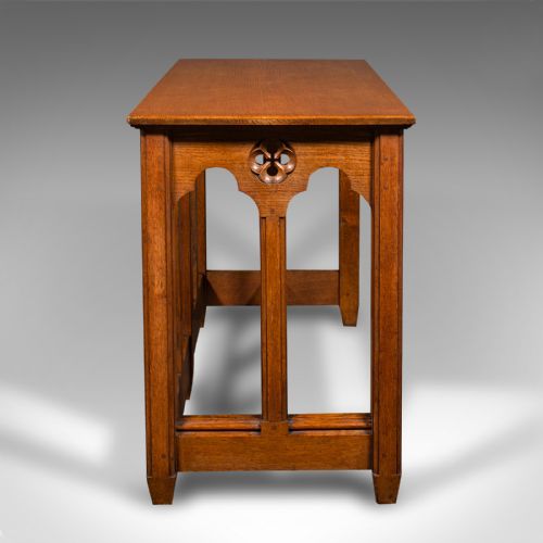 fig 3. Antique Ecclesiastical Side Table, Scottish Oak, Hall, Gothic Revival, Victorian