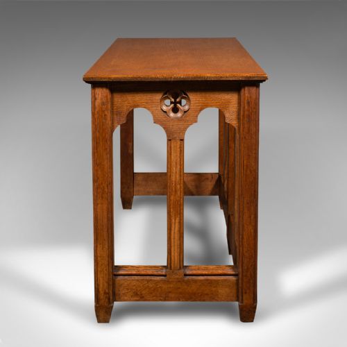 fig 4. Antique Ecclesiastical Side Table, Scottish Oak, Hall, Gothic Revival, Victorian