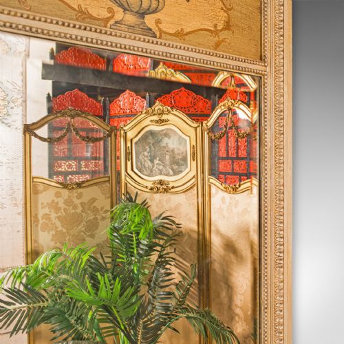 TALL ANTIQUE TRUMEAU MIRROR FRENCH PROVINCIAL PIER WALL VICTORIAN C1900 - ADDITIONAL PHOTO 5