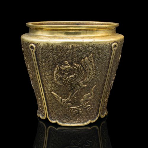 ANTIQUE DECORATIVE PLANTER CHINESE BRONZE JARDINIERE QING DYNASTY VICTORIAN - ADDITIONAL PHOTO 1