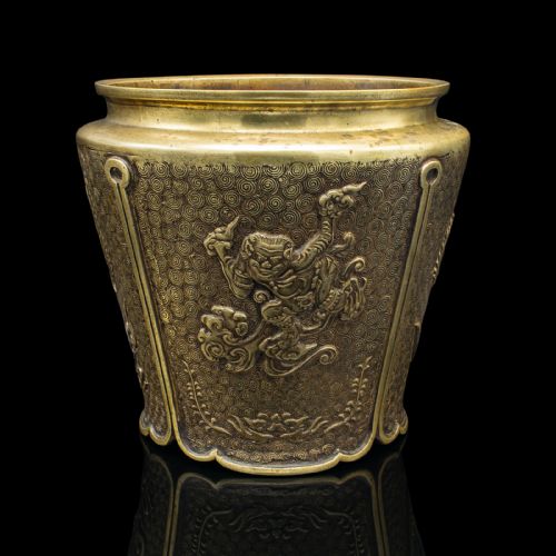 ANTIQUE DECORATIVE PLANTER CHINESE BRONZE JARDINIERE QING DYNASTY VICTORIAN - ADDITIONAL PHOTO 2