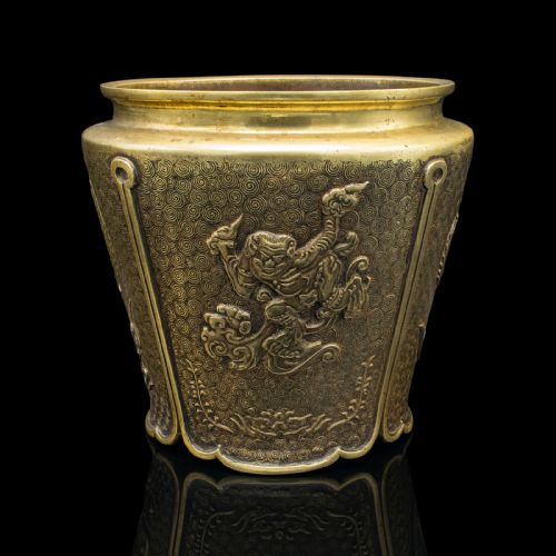 ANTIQUE DECORATIVE PLANTER CHINESE BRONZE JARDINIERE QING DYNASTY VICTORIAN - ADDITIONAL PHOTO 4