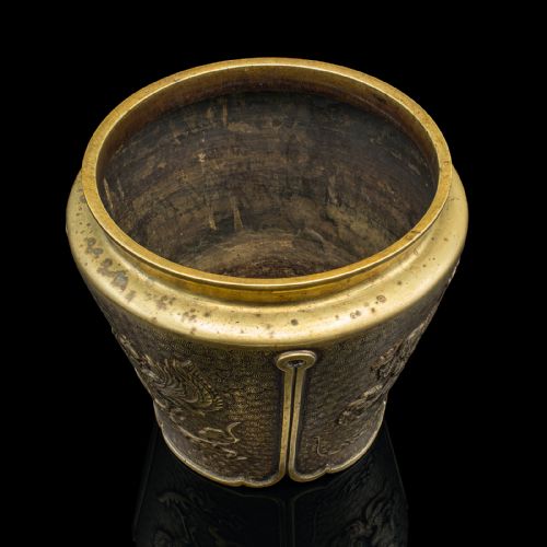 ANTIQUE DECORATIVE PLANTER CHINESE BRONZE JARDINIERE QING DYNASTY VICTORIAN - ADDITIONAL PHOTO 5