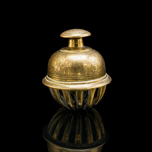 Small Antique Temple Bell, Oriental, Brass Tea Calling Chime, Early 20th Century