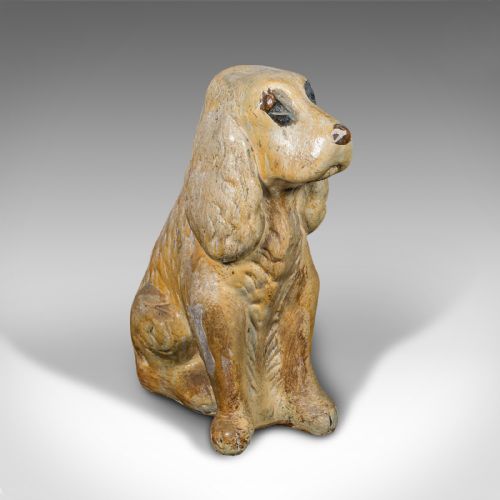 PAIR OF ANTIQUE COCKER SPANIEL FIGURES ENGLISH PLASTER DOORSTOPS EDWARDIAN - ADDITIONAL PHOTO 4