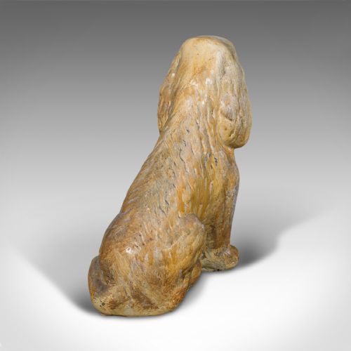 PAIR OF ANTIQUE COCKER SPANIEL FIGURES ENGLISH PLASTER DOORSTOPS EDWARDIAN - ADDITIONAL PHOTO 5