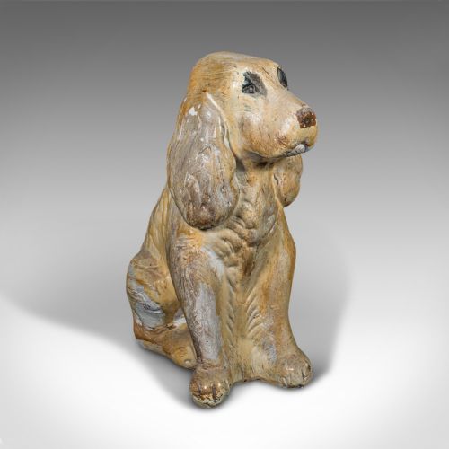 PAIR OF ANTIQUE COCKER SPANIEL FIGURES ENGLISH PLASTER DOORSTOPS EDWARDIAN - ADDITIONAL PHOTO 6