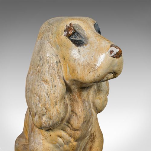 PAIR OF ANTIQUE COCKER SPANIEL FIGURES ENGLISH PLASTER DOORSTOPS EDWARDIAN - ADDITIONAL PHOTO 9