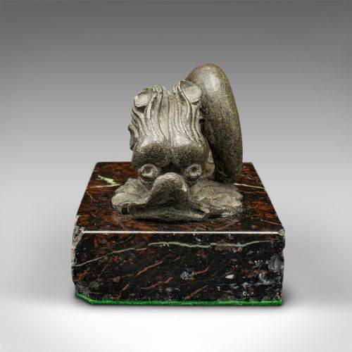 ANTIQUE SERPENTINE PAPERWEIGHT CHINESE SOAPSTONE MARBLE DESKTOP VICTORIAN - ADDITIONAL PHOTO 1