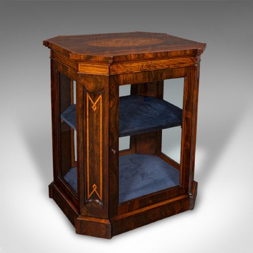 ANTIQUE JEWELLER'S DISPLAY CABINET ENGLISH GLAZED SHOP RETAIL CASE REGENCY