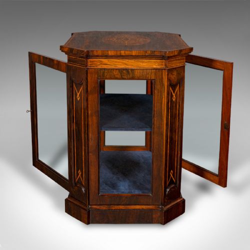 fig 2. Antique Jeweller's Display Cabinet, English, Glazed Shop Retail Case, Regency