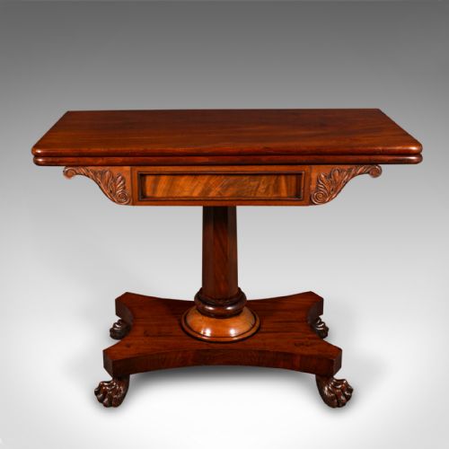fig 2. Antique Fold Over Tea Table, English, Occasional, Games, 2-4 Seater, William IV