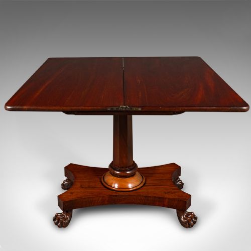 fig 3. Antique Fold Over Tea Table, English, Occasional, Games, 2-4 Seater, William IV