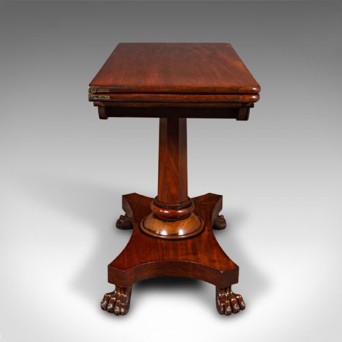 fig 4. Antique Fold Over Tea Table, English, Occasional, Games, 2-4 Seater, William IV