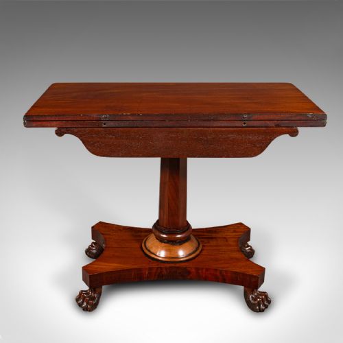 fig 6. Antique Fold Over Tea Table, English, Occasional, Games, 2-4 Seater, William IV
