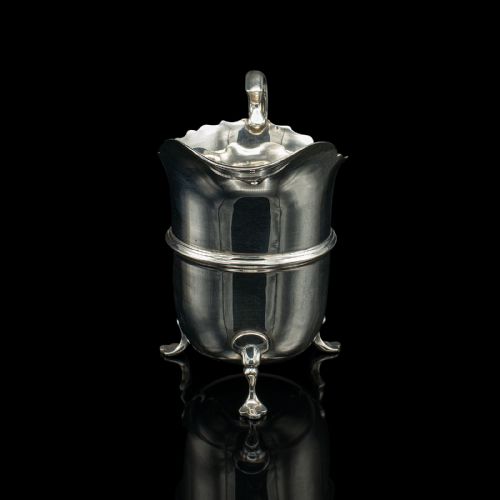 fig 3. Small Antique Cream Jug, English, Sterling Silver, Milk Pourer, Hallmarked 1919