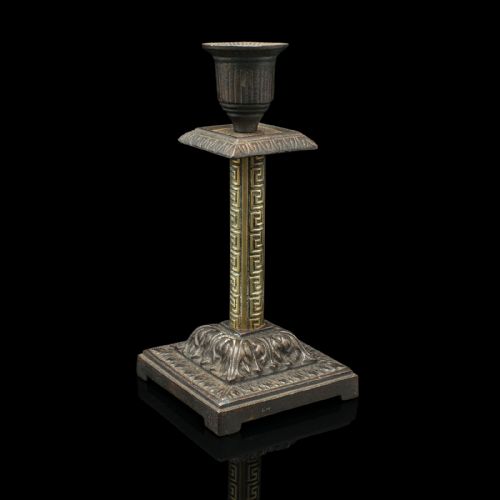 PAIR OF ANTIQUE AESTHETIC PERIOD CANDLESTICKS ENGLISH BRASS STAND VICTORIAN - ADDITIONAL PHOTO 2