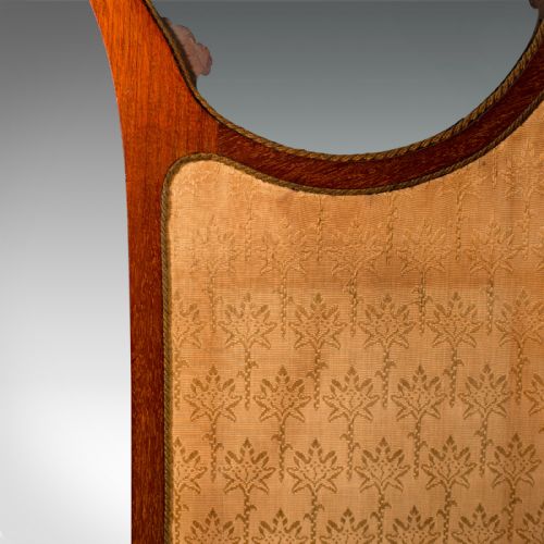 6' 6'' TALL ANTIQUE PRIVACY SCREEN FRENCH WALNUT GLASS ART NOUVEAU VICTORIAN - ADDITIONAL PHOTO 7