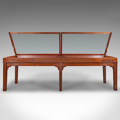 fig 4. 8' 8'' Long Antique Display Cabinet, English, Shop Retail Showcase, Edwardian