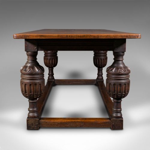 fig 2. Large Antique Refectory Table, Scottish, Oak, 6-8 Seat, Gothic Taste, Victorian