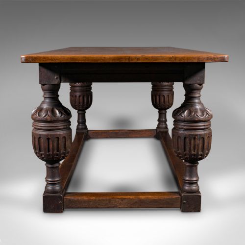 fig 3. Large Antique Refectory Table, Scottish, Oak, 6-8 Seat, Gothic Taste, Victorian