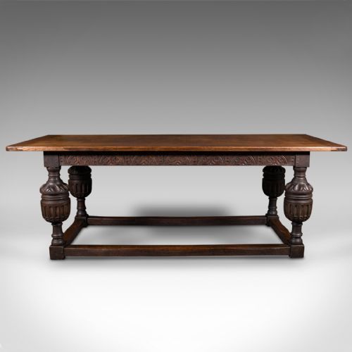 fig 4. Large Antique Refectory Table, Scottish, Oak, 6-8 Seat, Gothic Taste, Victorian
