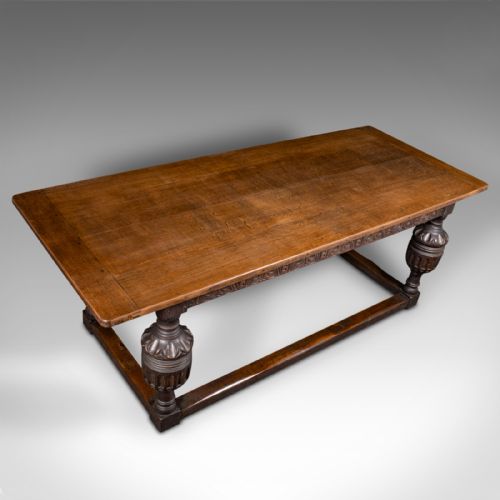 fig 5. Large Antique Refectory Table, Scottish, Oak, 6-8 Seat, Gothic Taste, Victorian
