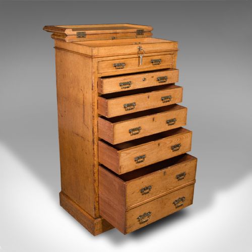 ANTIQUE BANKER'S CHEST OF DRAWERS ENGLISH OAK TALLBOY MAPLE CO VICTORIAN - ADDITIONAL PHOTO 1