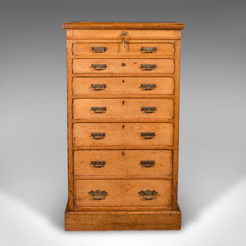 ANTIQUE BANKER'S CHEST OF DRAWERS ENGLISH OAK TALLBOY MAPLE CO VICTORIAN - ADDITIONAL PHOTO 2