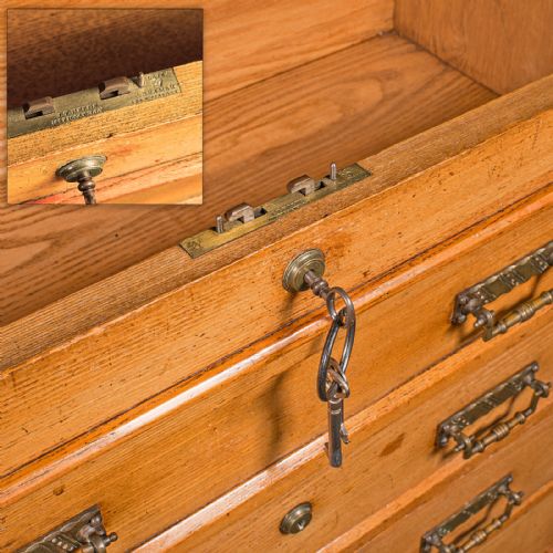 ANTIQUE BANKER'S CHEST OF DRAWERS ENGLISH OAK TALLBOY MAPLE CO VICTORIAN - ADDITIONAL PHOTO 9
