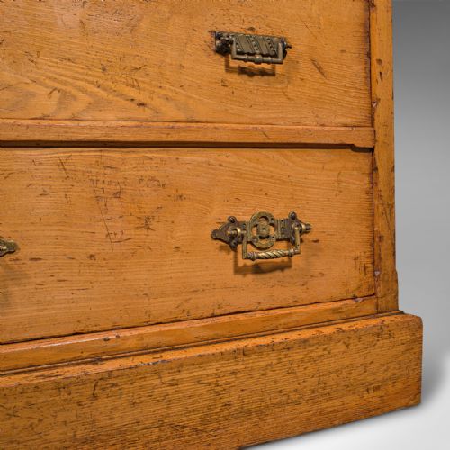 ANTIQUE BANKER'S CHEST OF DRAWERS ENGLISH OAK TALLBOY MAPLE CO VICTORIAN - ADDITIONAL PHOTO 11