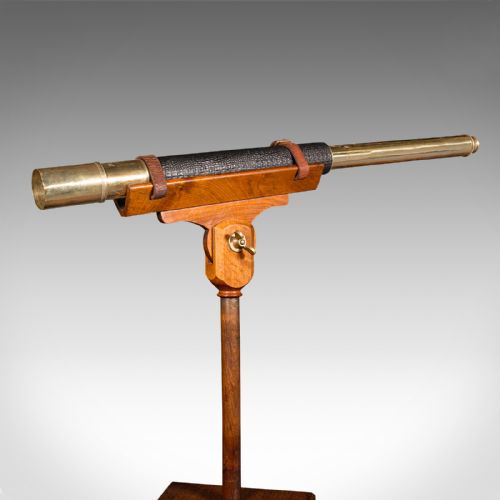 ANTIQUE MARITIME TELESCOPE ENGLISH BRASS WALNUT SHIP J SEWILL VICTORIAN - ADDITIONAL PHOTO 3